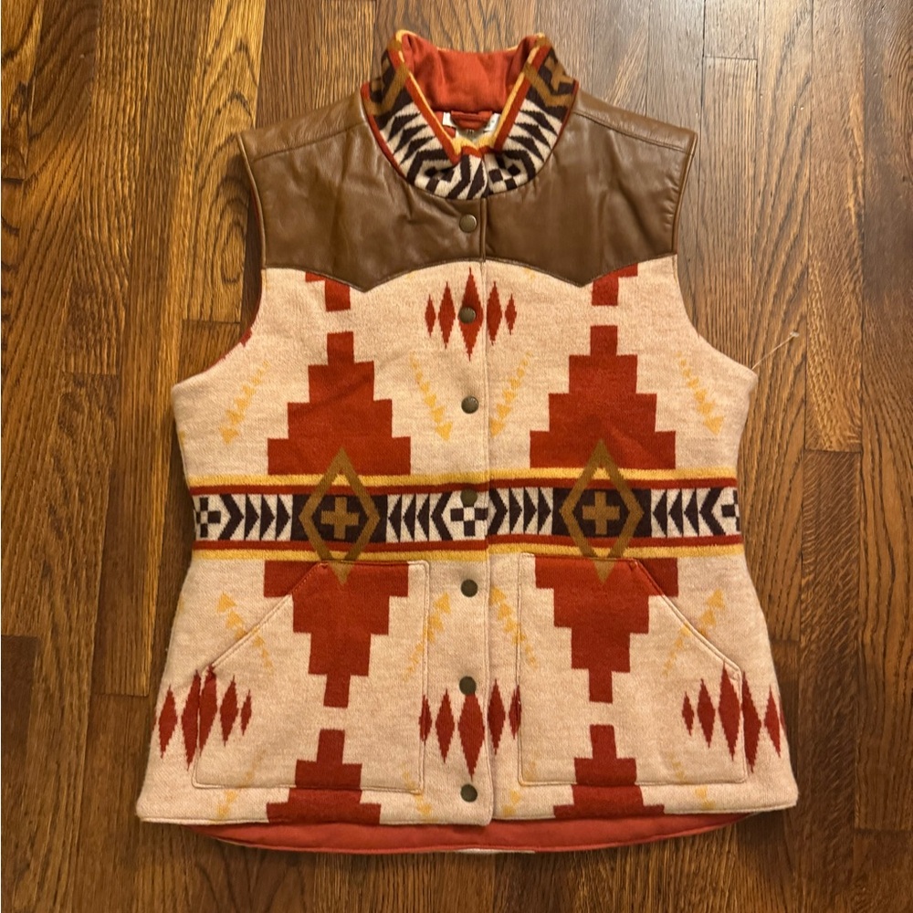 Orvis Brown and Red Patterned Vest